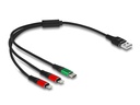 Delock USB-Ladekabel USB A - Lightning/USB C 0.3 m