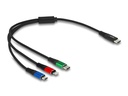 Delock USB-Ladekabel USB C - Lightning/Micro-USB B/USB C 0.3 m