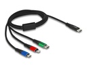 Delock USB-Ladekabel USB C - Lightning/Micro-USB B/USB C 1 m