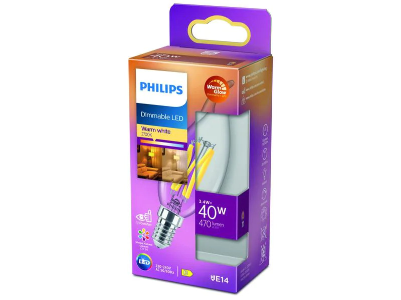 Philips Lampe 3.4 W (40 W) E14 Warmweiss