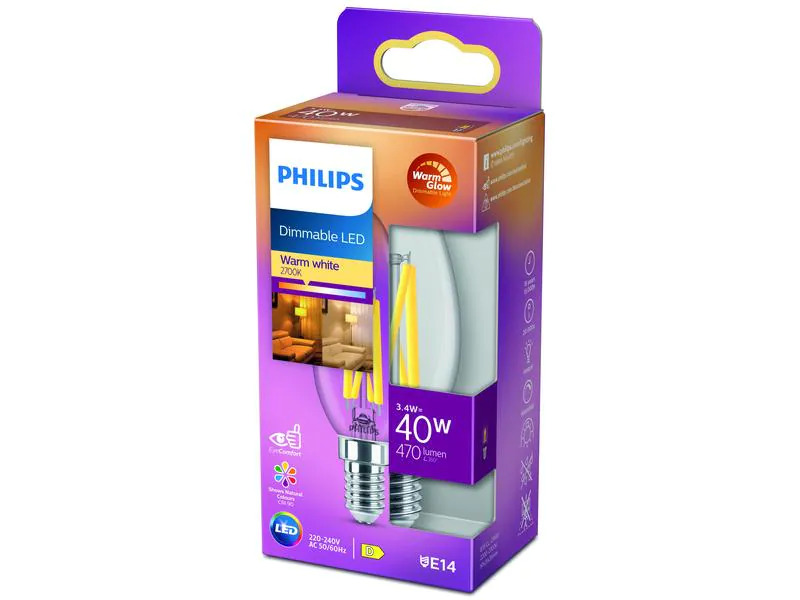Philips Lampe 3.4 W (40 W) E14 Warmweiss