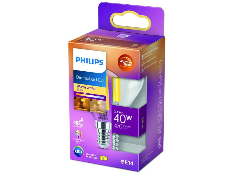 Philips Lampe 3.4 W (40 W) E14 Warmweiss