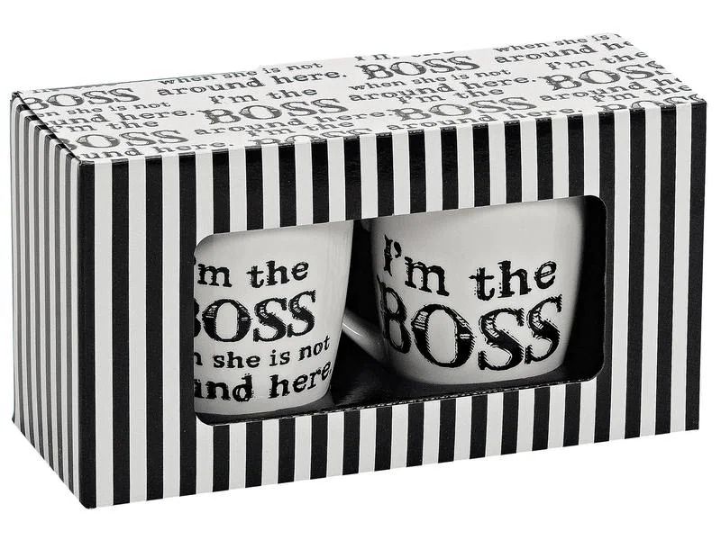G. Wurm Kaffeetasse 2er Set, Boss, 250 ml , 2 Stück, Weiss