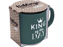 Sheepworld Kaffeebecher King of the Day 350 ml , 1 Stück, Dunkelgrün