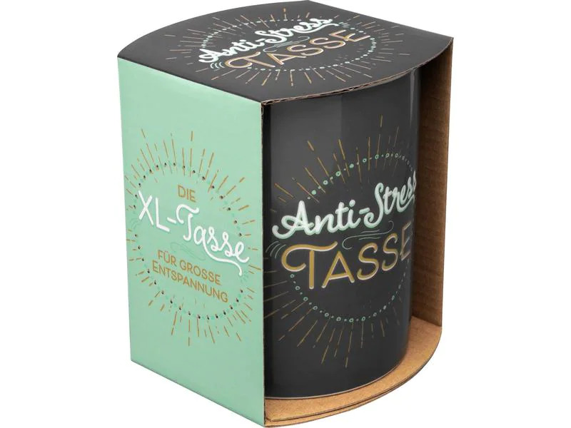 Sheepworld Kaffeetasse Anti-Stress 600 ml , 1 Stück, Schwarz