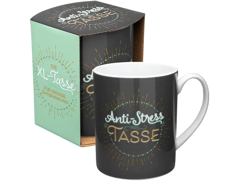 Sheepworld Kaffeetasse Anti-Stress 600 ml , 1 Stück, Schwarz