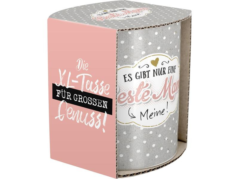 Sheepworld Kaffeetasse Beste Mama 600 ml , 1 Stück, Hellgrau