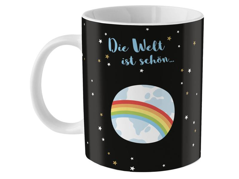 Sheepworld Kaffeetasse Die Welt ist schön 350 ml , 1 Stück