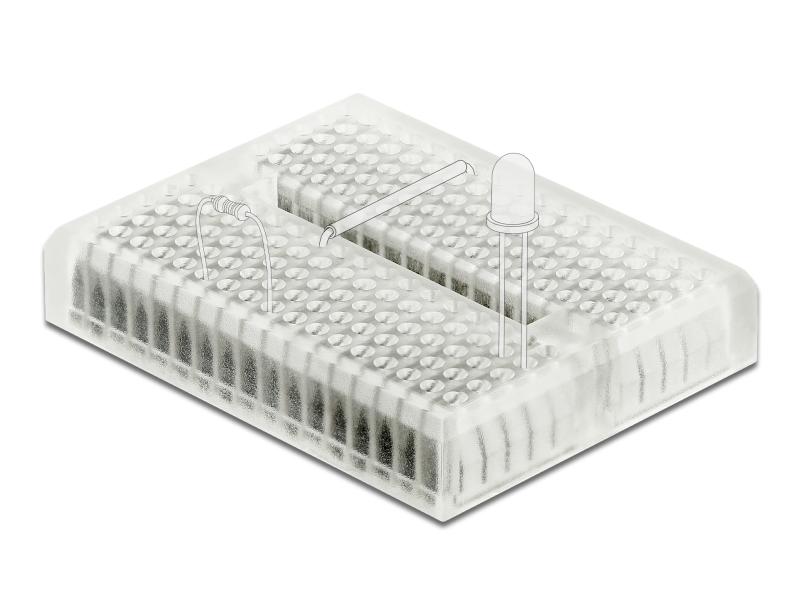 Delock Breadboard Experimentier-Mini 170 Kontakte Transparent