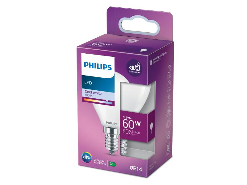 Philips Lampe 6.5 W (60 W) E14 Neutralweiss