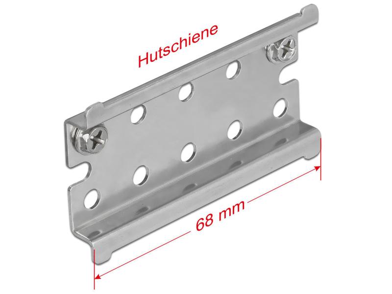 Delock Halterung Hutschiene  mit Endanschlag zur Wandmontage