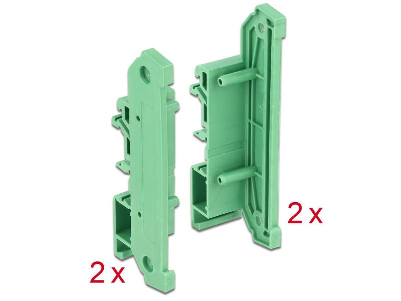 Delock Platine Din-RAIL Seitenteil Halterung, 4 Stück
