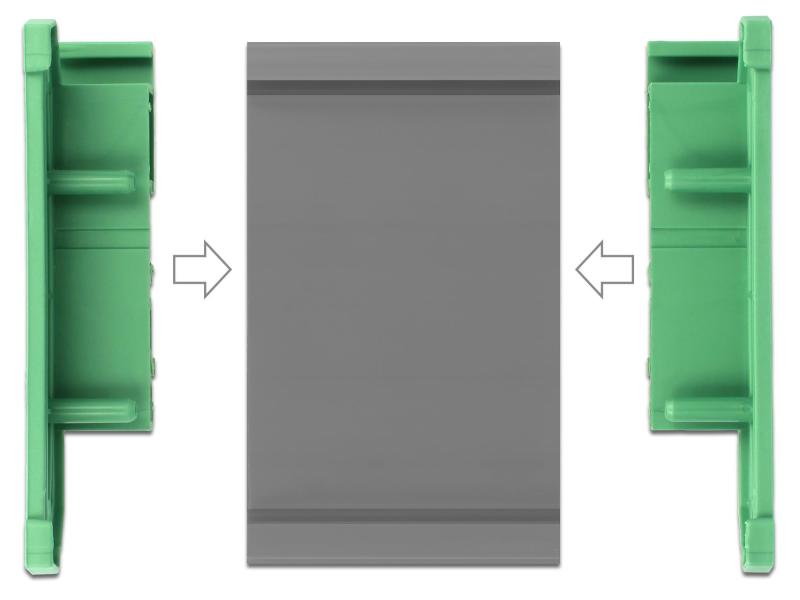 Delock Platine Din-RAIL Seitenteil Halterung, 4 Stück