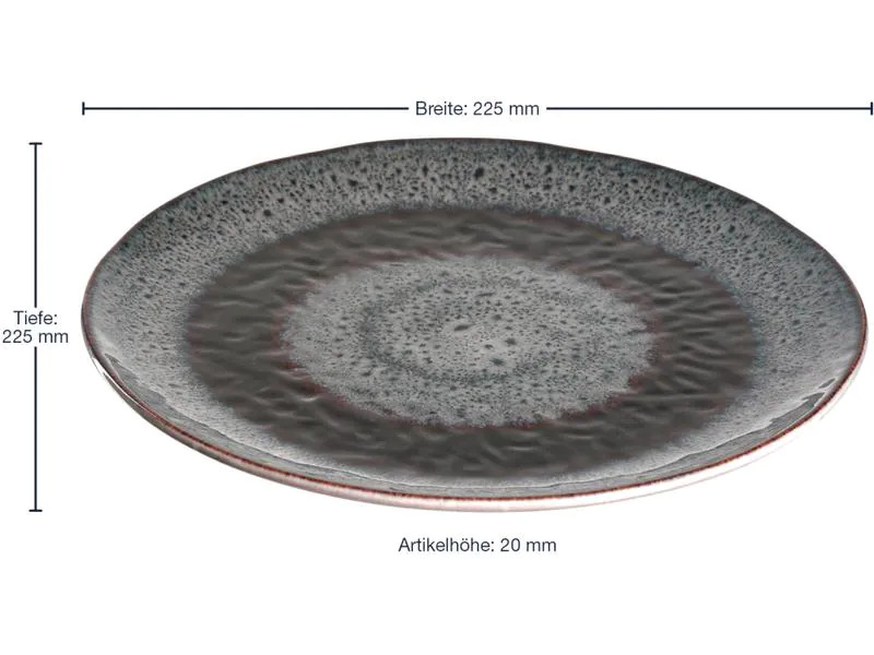 Leonardo Speiseteller Matera Ø 23 cm 6 Stück, Anthrazit
