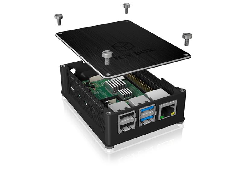 ICY BOX Gehäuse Raspberry Pi 4 Schwarz