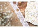 Partydeco Tischläufer Jute mit Spitze 28 x 275 cm, 1 Stk, Braun/Weiss