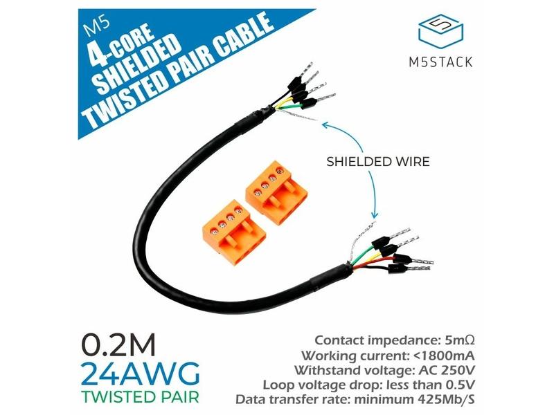 M5Stack Kabel 24AWG 4-Core Twisted Pair 0.2 m