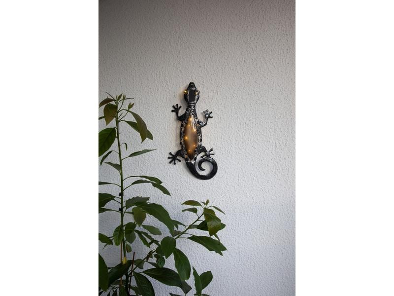 Star Trading Dekoleuchte Solar Gecko, Schwarz