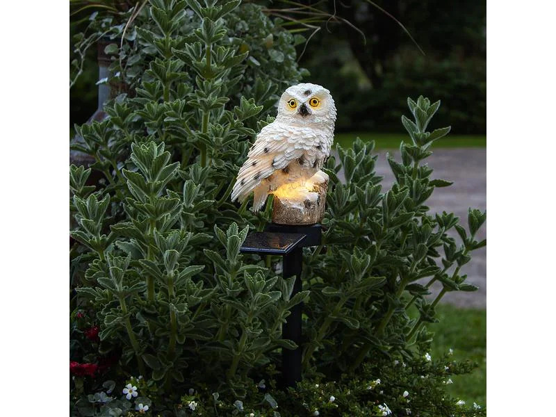 Star Trading Gartenlicht Solardekoration Owl, Beige