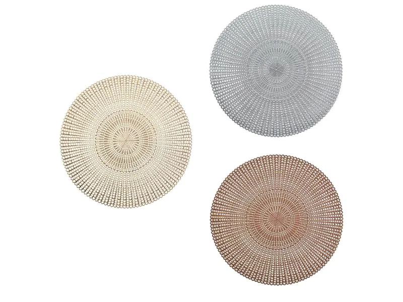 Zeller Present Tischset cut out rund 41 cm x 41 cm, Silber