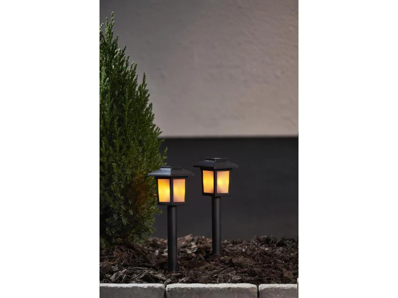 Star Trading Wegeleuchte Solar Poller Flame Mini 2 Stück