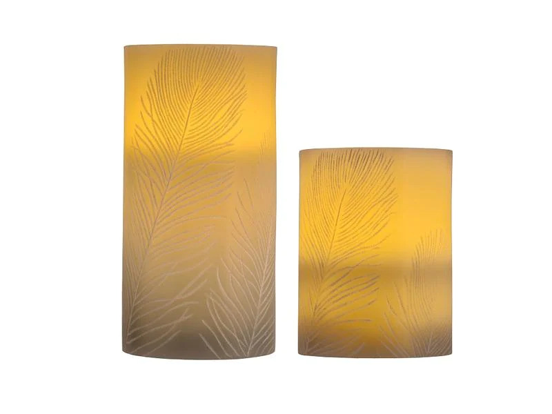 Pauleen LED-Kerzen Set Cosy Feather Ø 7.6 cm, 2 Stück