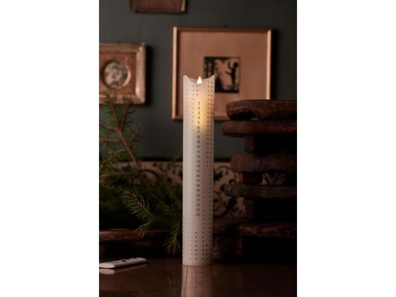 Sirius LED-Kerze Advent Calendar  Weiss, 29 cm