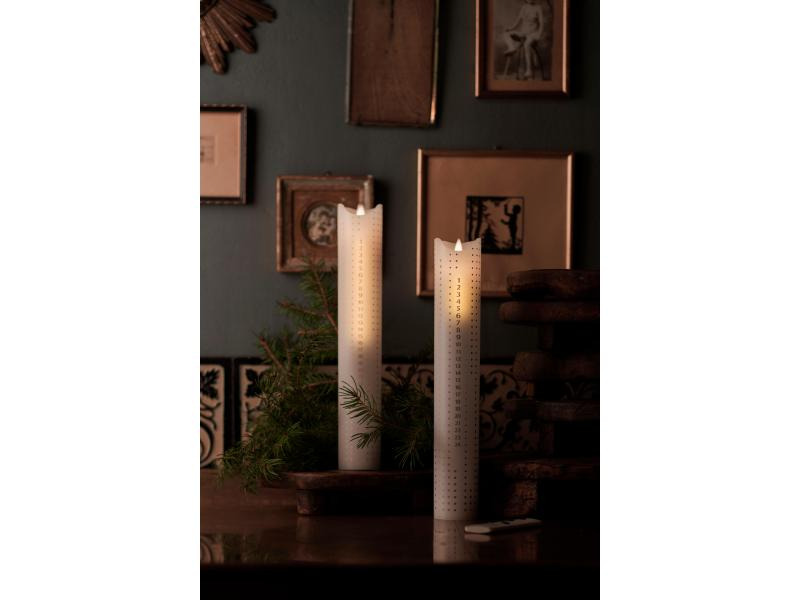 Sirius LED-Kerze Advent Calendar  Weiss, 29 cm