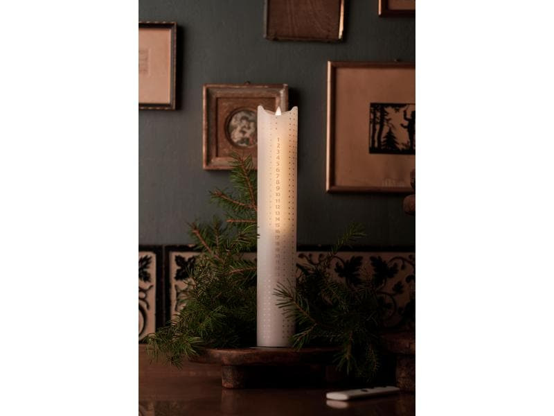Sirius LED-Kerze Advent Calendar Weiss, 29 cm