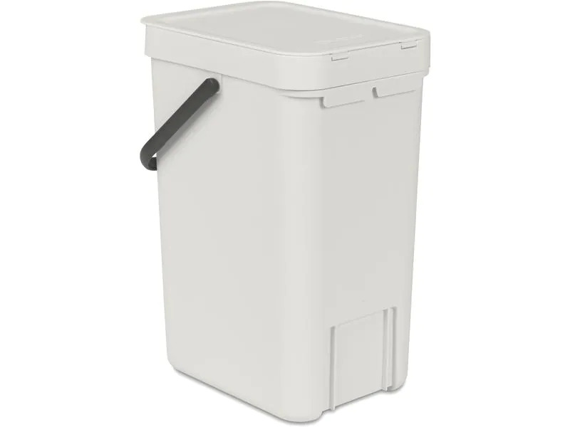 Brabantia Recyclingbehälter Sort &amp; Go 12 l, Hellgrau