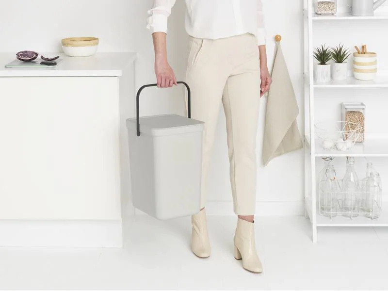 Brabantia Recyclingbehälter Sort &amp; Go 25 l, Hellgrau