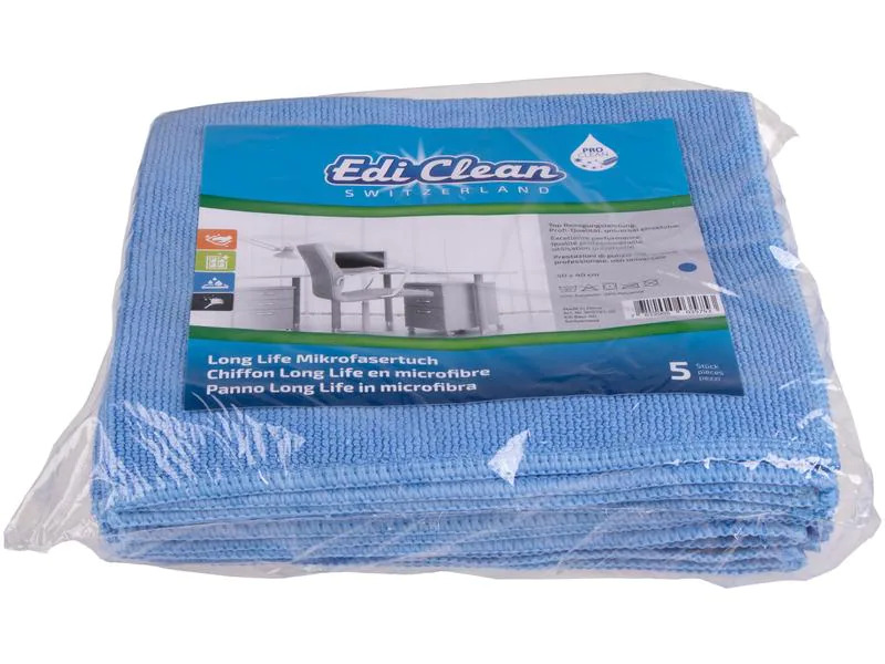 Edi Baur Mikrofaser-Reinigungstuch Long Life 5 Stück, Blau