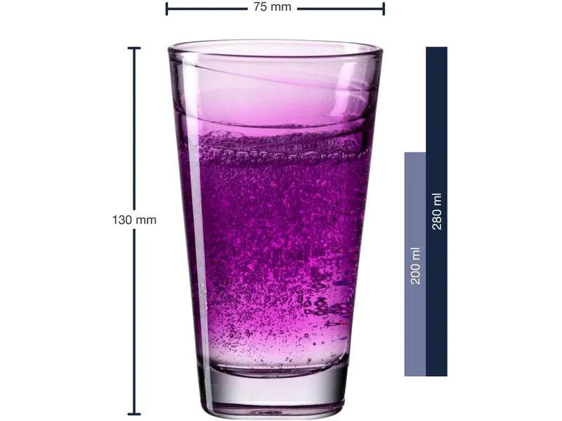 Leonardo Trinkglas Vario Struttura 280 ml, 6 Stück, Violett