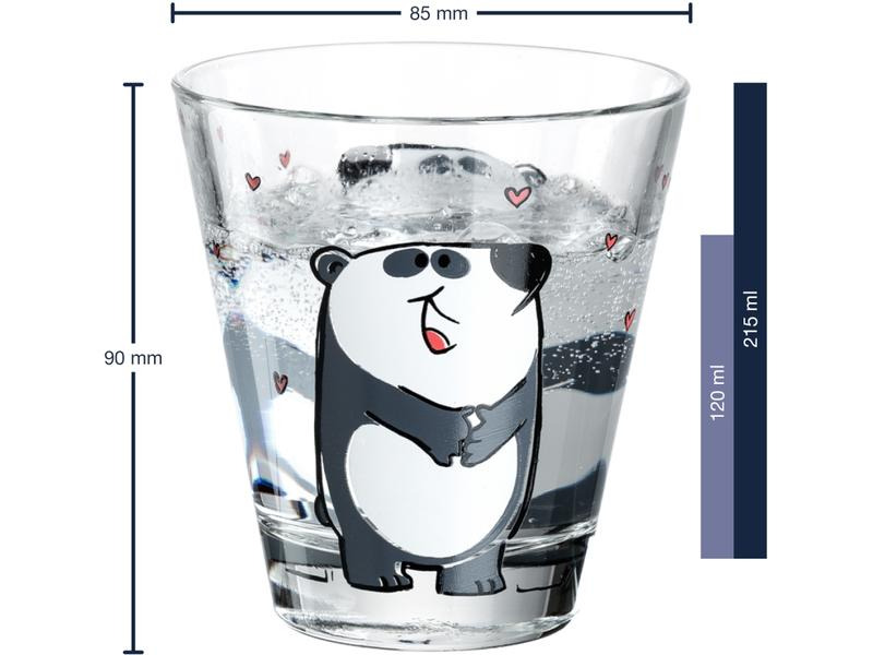 Leonardo Trinkglas für Kinder Bambini Panda 215 ml, 6 Stück