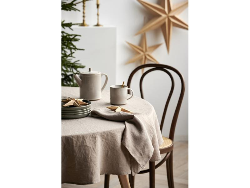 Södahl Tischdecke Pure Linen Ø 160 cm,  Beige