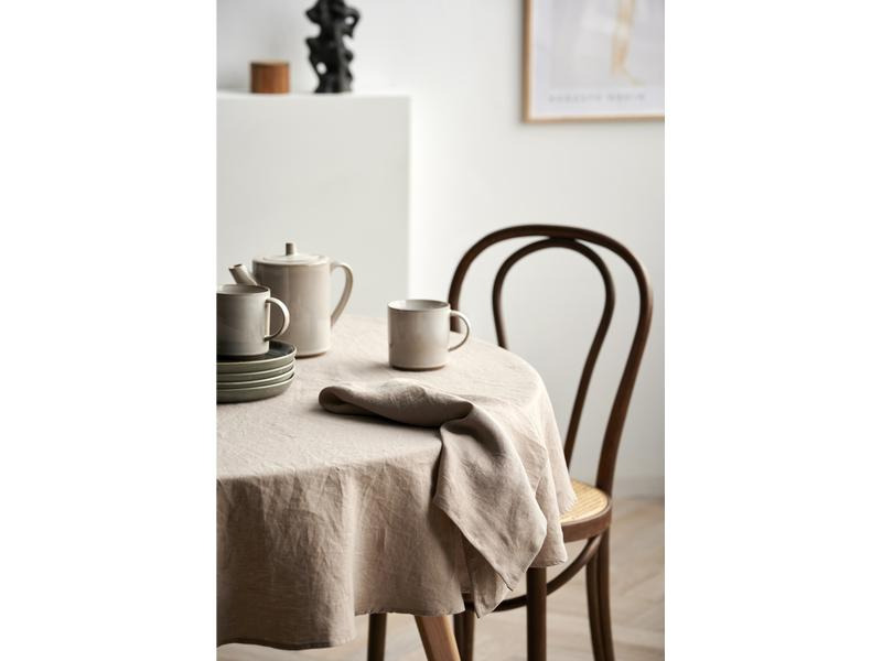 Södahl Tischdecke Pure Linen Ø 160 cm,  Beige