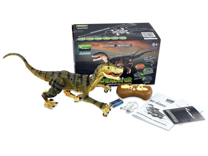 Amewi RC Dinosaurier Velociraptor, Braun RTR