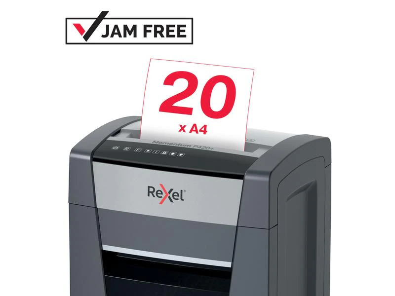 Rexel Aktenvernichter Momentum P420+ P-4, 20 Seiten