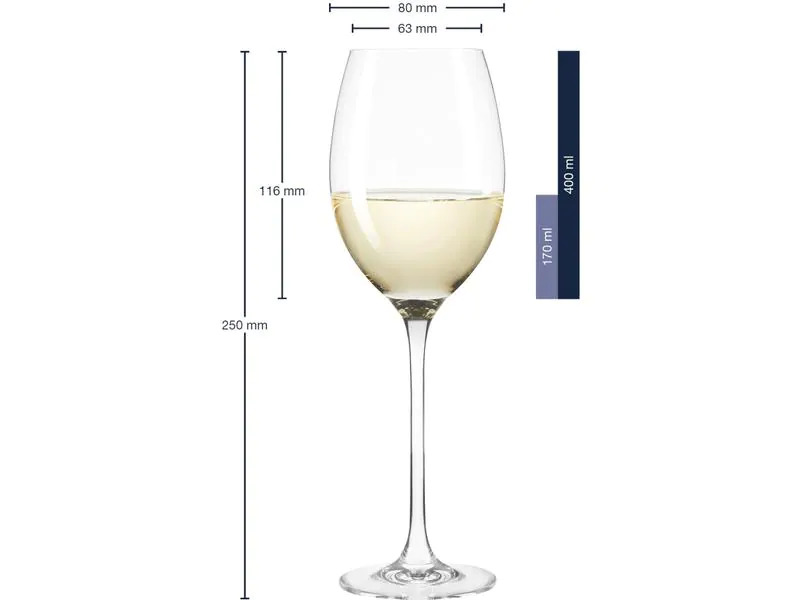 Leonardo Weissweinglas Cheers 400 ml, 6 Stück, Transparent