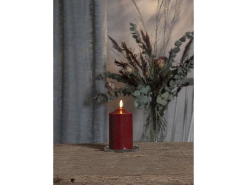 Star Trading LED-Kerze FLAMME 7.5 cm x 15 cm, Rot