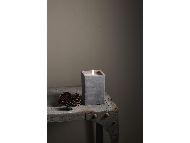 Star Trading LED-Kerze Flamme Cem, Ø 9 cm x 145 mm, Grau