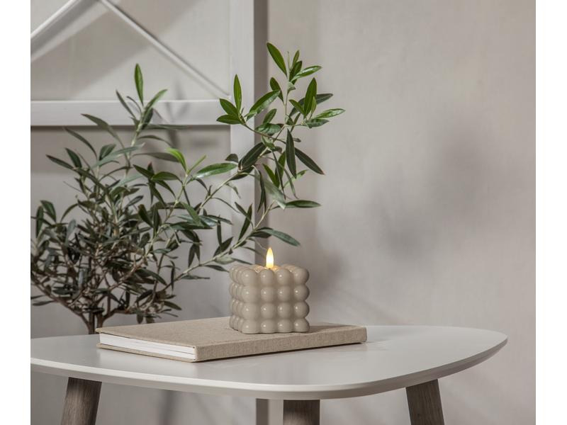 Star Trading LED-Kerze Flamme Dot, Ø 7.5 cm x 95 mm, Beige