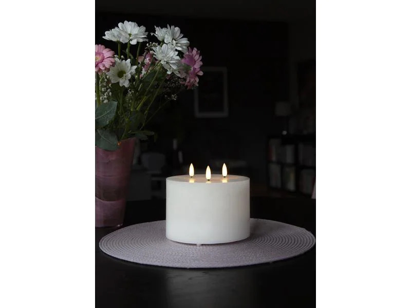 Star Trading LED-Kerze Pillar 15 cm x 10.5 cm, Weiss