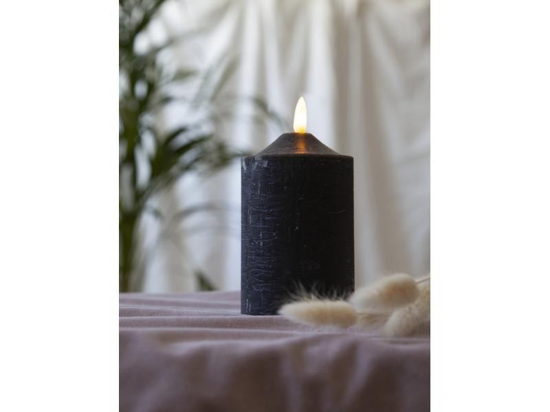 Star Trading LED-Kerze Pillar 7.5 cm x 15 cm, Schwarz