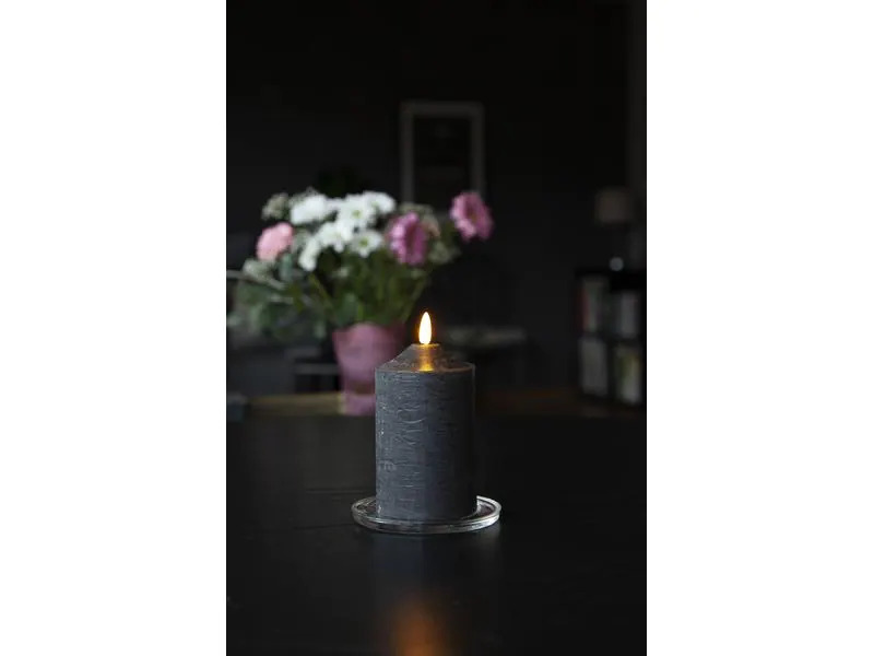 Star Trading LED-Kerze Pillar 7.5 cm x 15 cm, Schwarz