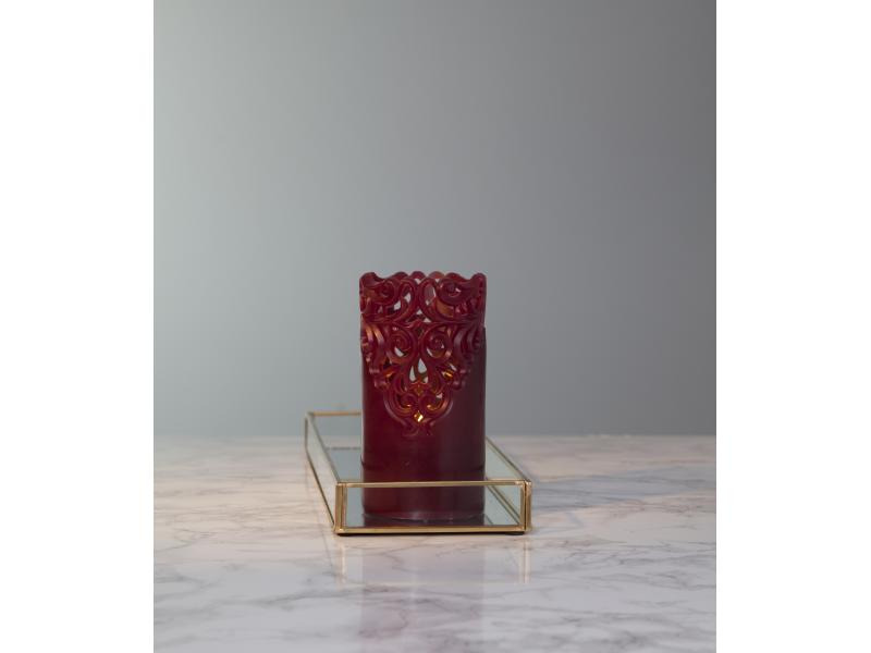 Star Trading LED-Kerze Pillar Clary 8 cm x 15 cm, Rot