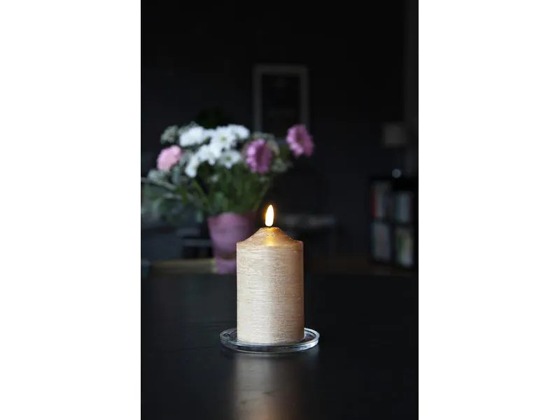 Star Trading LED-Kerze Pillar Cone 7.5 cm x 15 cm, Gold