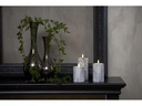Star Trading LED-Kerze Pillar Flame Marble 7.5 cm x 12.5 cm, Grau