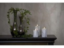 Star Trading LED-Kerze Pillar Flame Marble 7.5 cm x 12.5 cm, Grau