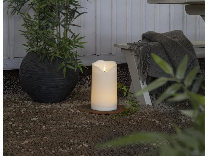 Star Trading LED-Kerze Pillar Flamme Grand 16 cm x 30 cm, Weiss